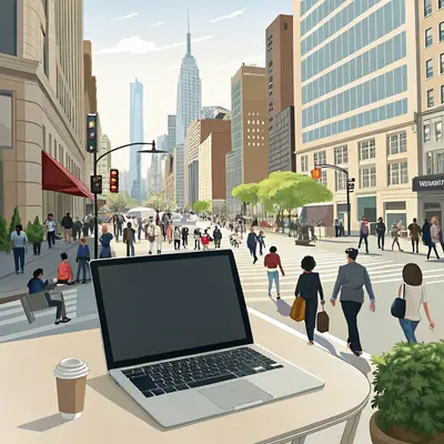 Produits high tech 1 un pc portable dans une ville anime par des vrais ezgif.com resize 1