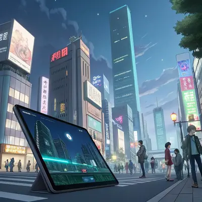 une tablette dans un ville anime ezgif.com resize