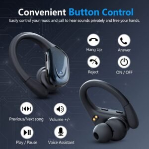 Écouteurs sans fil Bluetooth 5.3, avec bouton micro